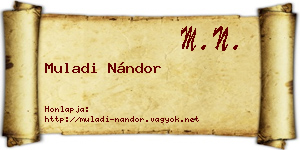 Muladi Nándor névjegykártya