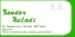 nandor muladi business card